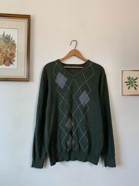 Old Navy 100% Cotton Green VNeck Sweater